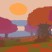 A picture of a sunset through the trees from Proteus.